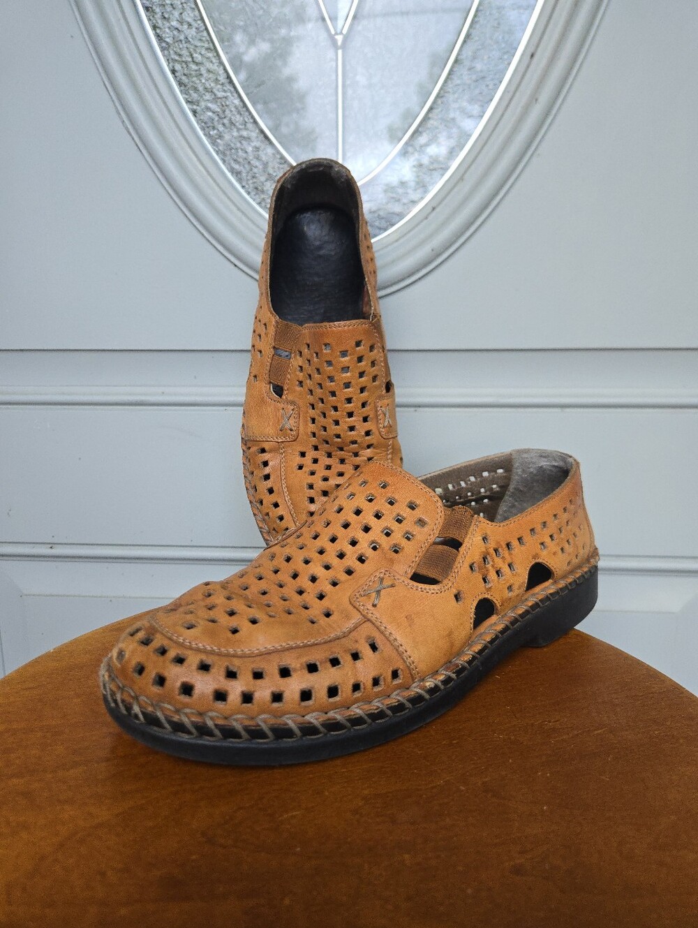 Rieker Leather Perforated Leather Mules